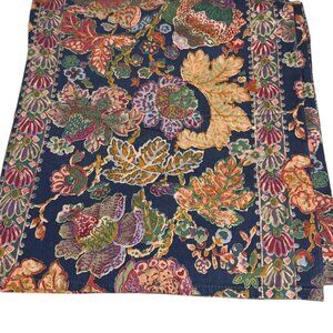 Floral Leaf Shower Curtain 100% Cotton Navy Blue Multicolor by Creative Bath